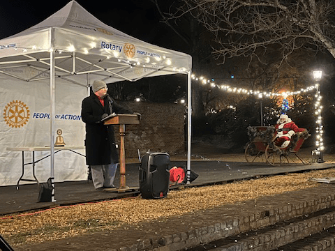 Speaking at the Memorial Christmas Tree Celebration - Town of Orange, VA